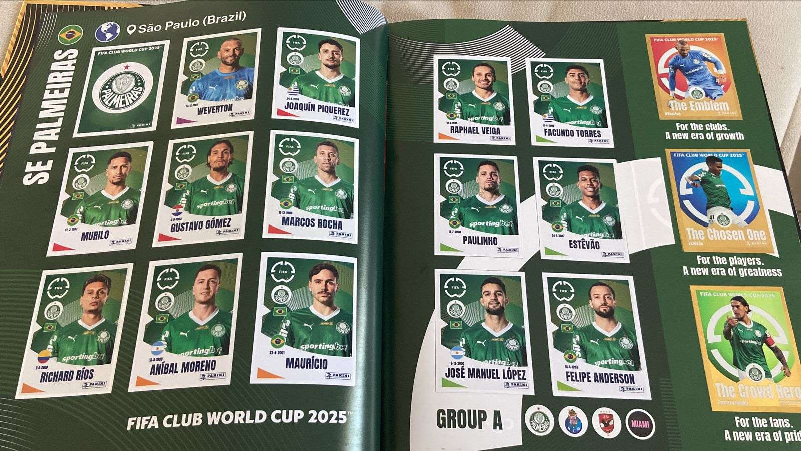 Album de Figurinha Panini Palmeiras Copa do Mundo de Clubes 2025